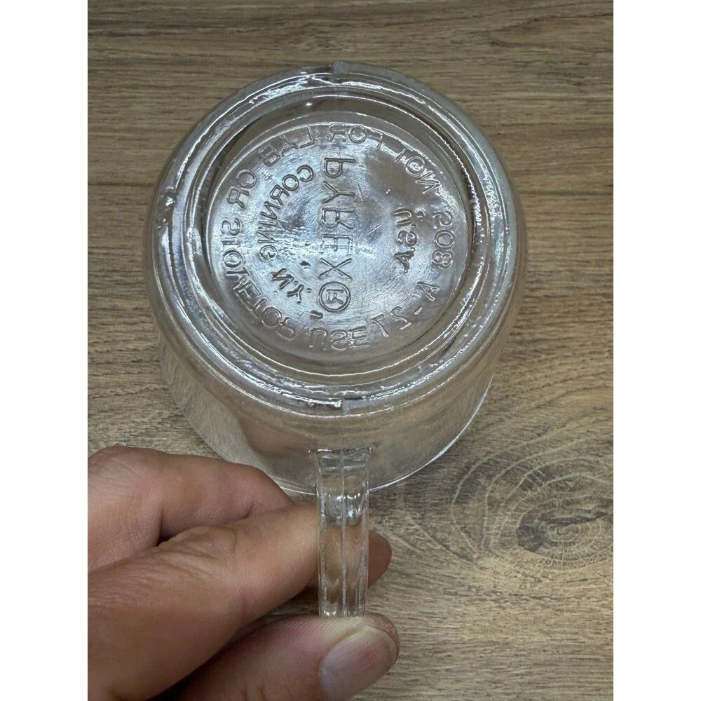 PYREX #508 Small Red Letter Glass Measuring Cup D Handle 8oz 1 Cup - Vintage
